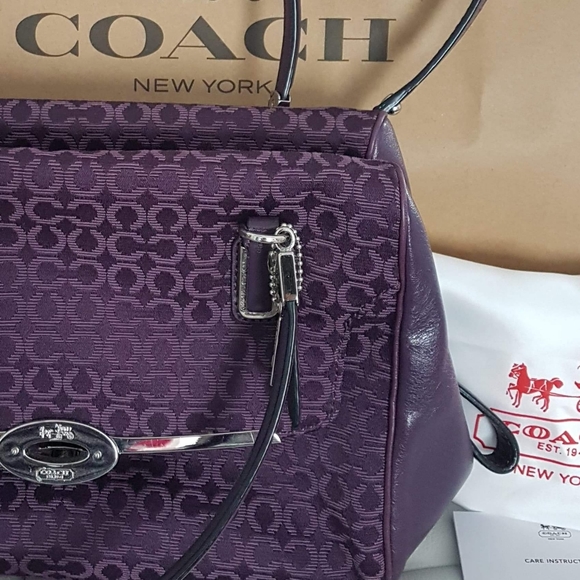 COACH Madison Needlepoint OP Art Madeline Satchel - Picture 3 of 6